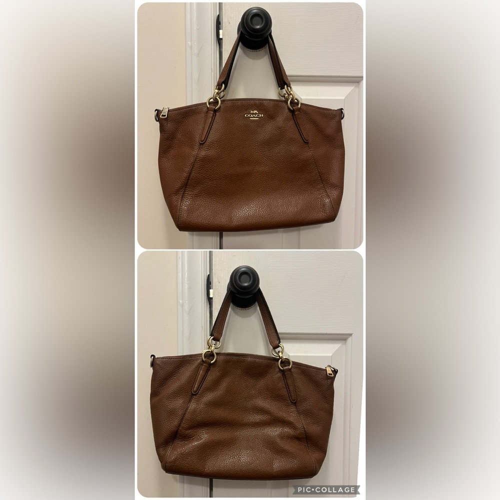 EUC Coach Small Kelsey Satchel (F28993) in Brown Pebbled Leather